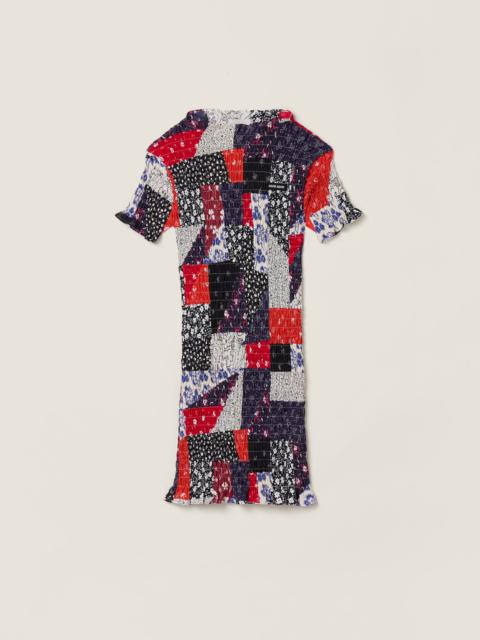 Miu Miu Patchwork poplin mini-dress