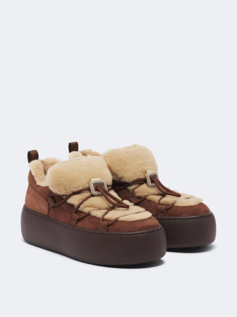 Roger Vivier Viv' Up shearling and suede sneakers