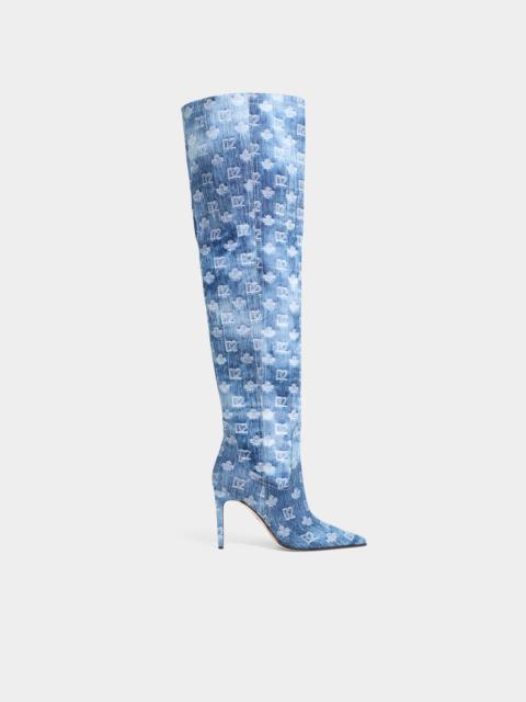 DSQUARED2 D2 MONOGRAM HEELED BOOTS
