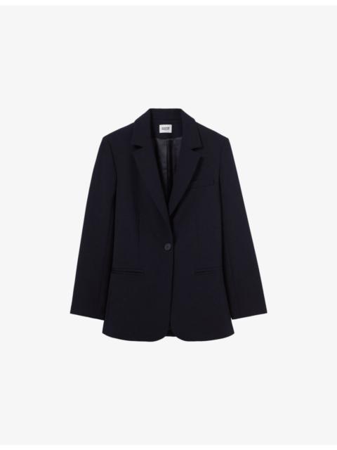 Claudie Pierlot Oversized Single-Breasted Woven Blazer