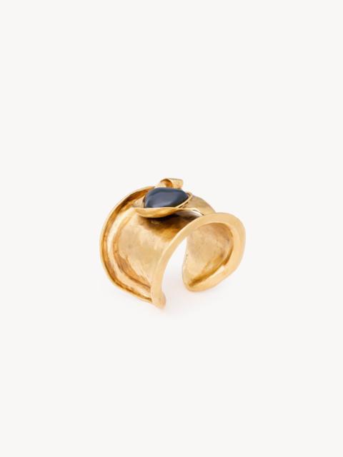 SAINT LAURENT PETAL CUFF IN RESIN AND METAL