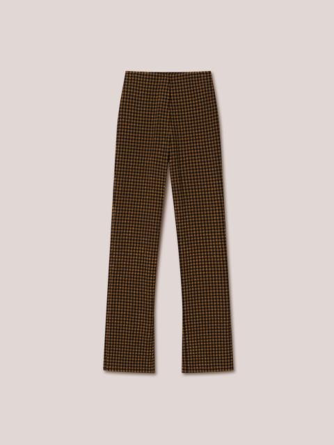 Nanushka JUNA - Seersucker straight-leg pants - Dark brown/black check
