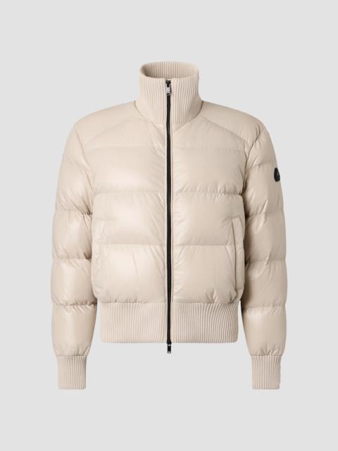 MOOSE KNUCKLES Women's Shiny Queens Puffer Bomber Jacket - Alabaster