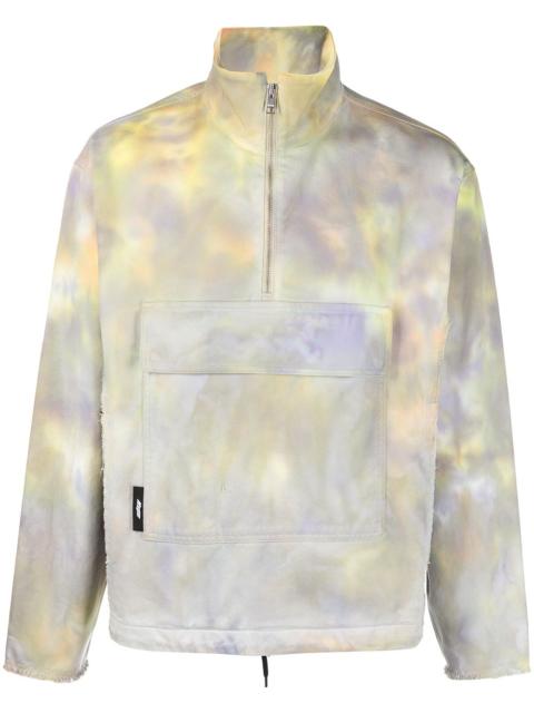 MSGM tie-dye pattern half-zip sweatshirt