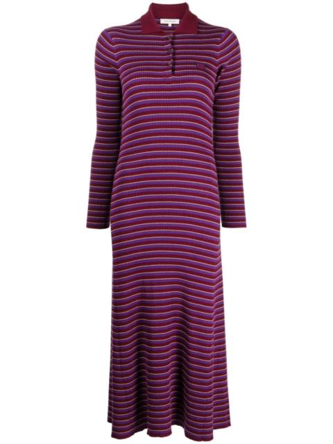 Maison Kitsuné fox-patch striped midi dress