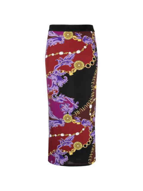 VERSACE JEANS COUTURE Logo Couture-print midi skirt
