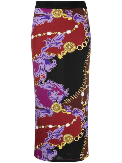 Logo Couture-print midi skirt