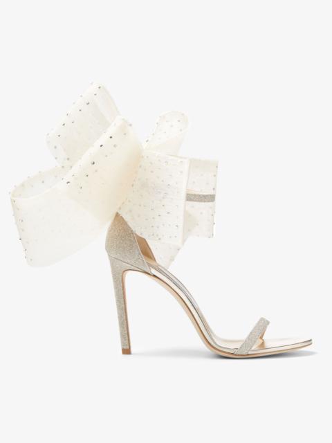 Aveline 100
Ivory Sandals with Asymmetric Crystal Hotfix Bows