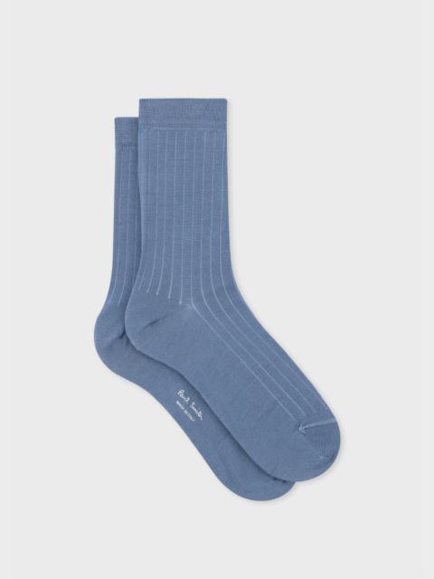 Paul Smith Women's Cornflower Blue Ribbed Socks