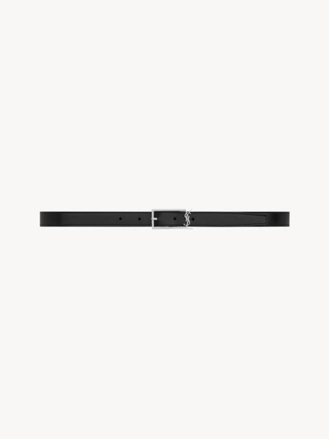 SAINT LAURENT new cassandre buckle belt in smooth leather