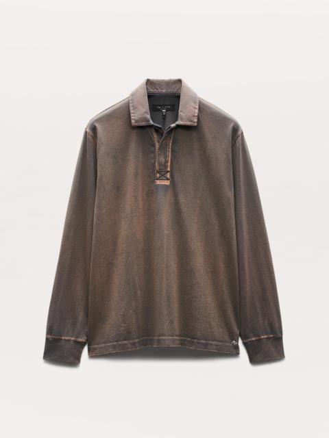 rag & bone Relaxed Fit Washed Cotton Jersey Rugby Shirt
