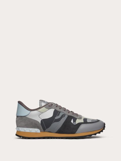 Valentino ROCKRUNNER CAMOUFLAGE SNEAKERS IN NAPPA FABRIC