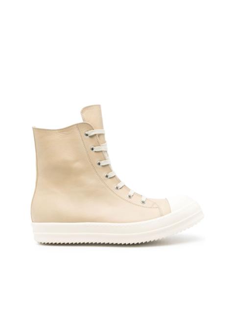 leather high-top sneakers