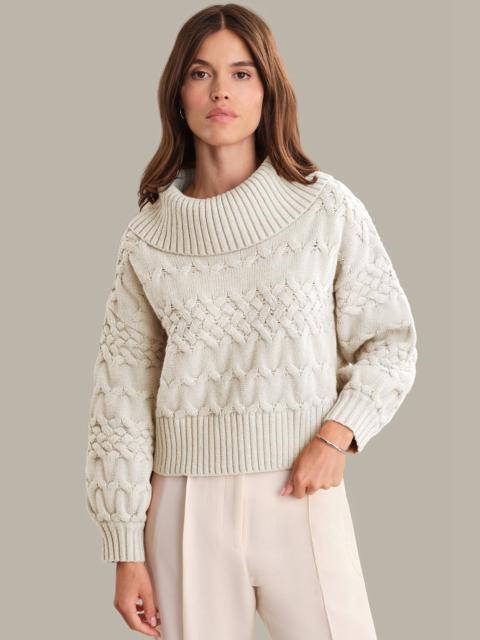 525 america Vera: Mixed Cable Knit Turtleneck Sweater