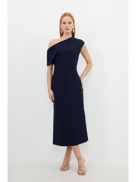 KAREN MILLEN Compact Stretch Drop Shoulder Tailored Midi Dress