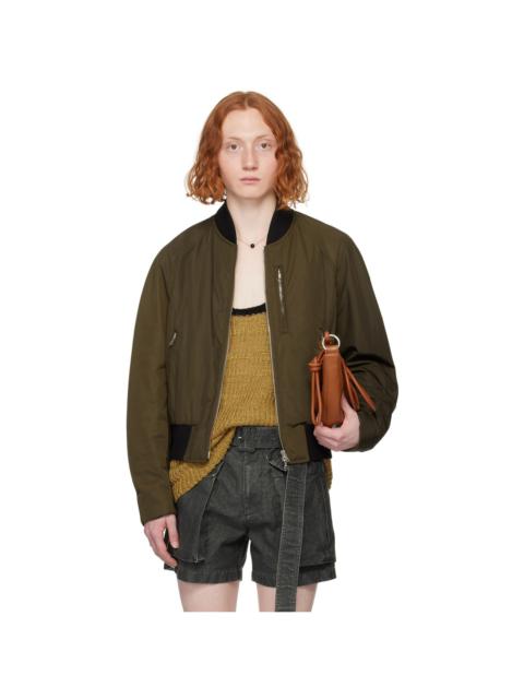 Khaki Padded Bomber Jacket