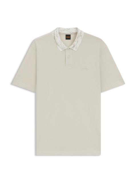 RELAXED-FIT COTTON-PIQUÉ POLO SHIRT WITH COLLAR ARTWORK