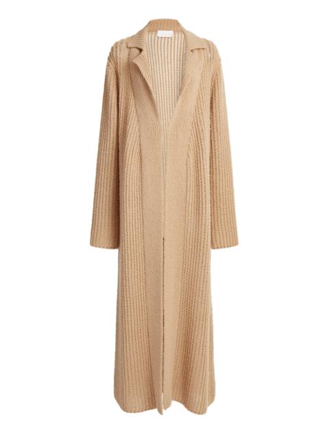 Silk And Wool Blend Knit Coat neutral