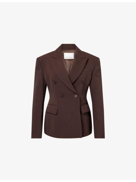 The Frankie Shop Crosby Double-Breasted Woven Blazer