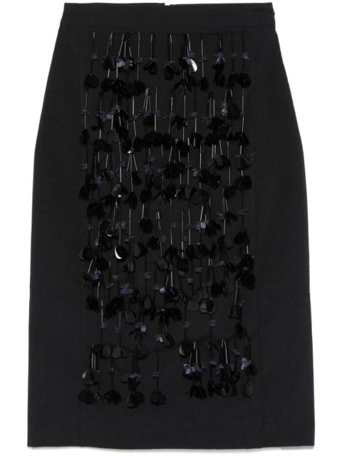 sequin-detail panama midi skirt