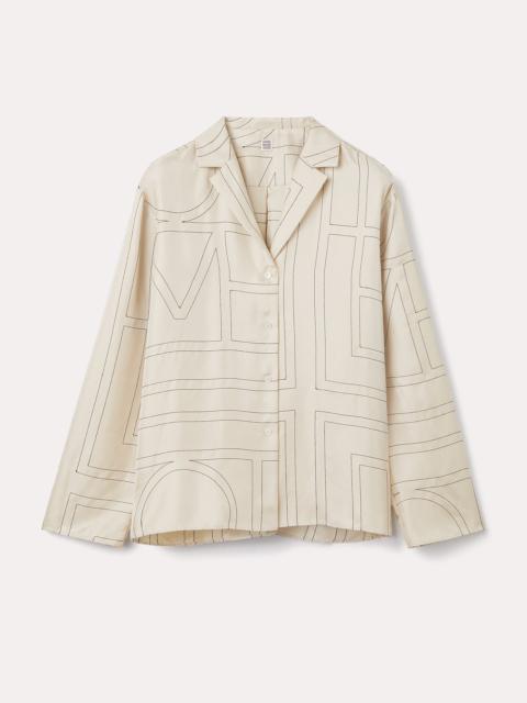 Totême Monogram silk pj top ivory