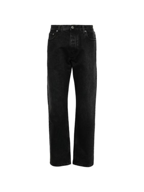 tapered-leg faded-effect jeans