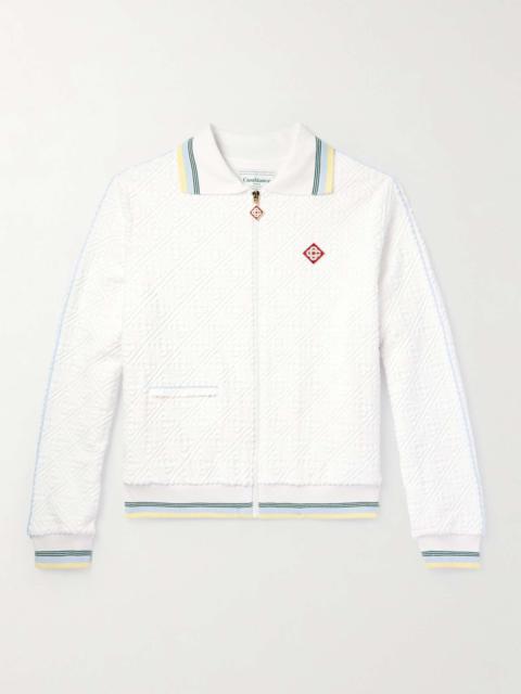 Logo-Jacquard Cotton-Blend Terry Track Jacket