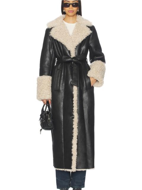 LAMARQUE Polly Faux Fur Trench Coat