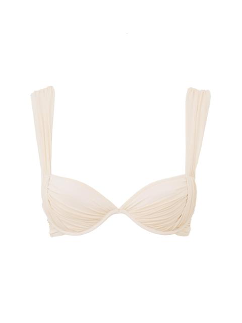 Zimmermann ROSELIGHT DRAPE BIKINI TOP