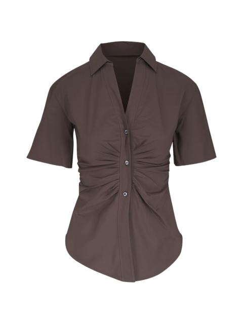VERONICA BEARD Devra ruched short-sleeve blouse