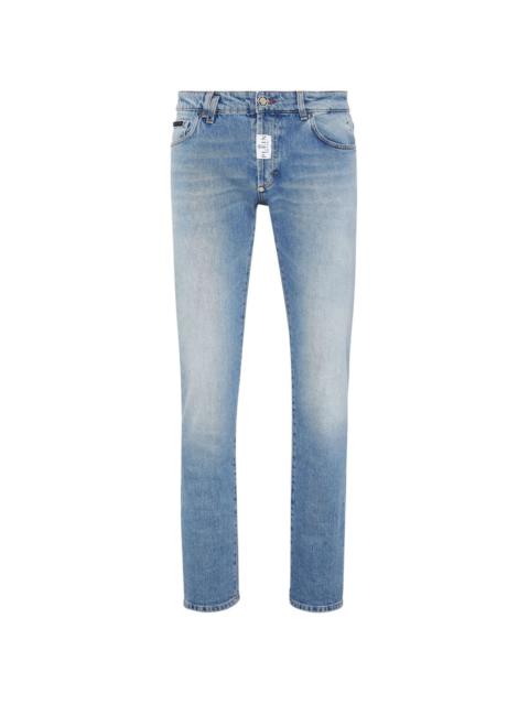 PHILIPP PLEIN logo-patch straight-leg jeans