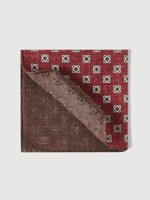 Brunello Cucinelli Silk geometric pattern pocket square