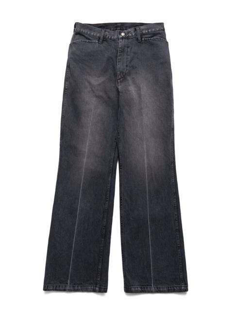 Kapital 14oz BLKxBLK Denim 5P FRISKO (Center Pleat)