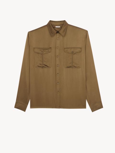 SAINT LAURENT SHIRT IN SILK SATIN