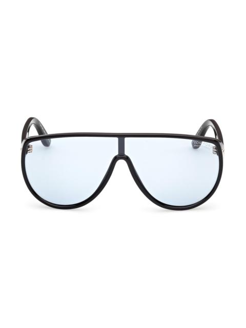 TOM FORD Men's Achilles Shield Sunglasses - Black Blue