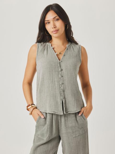 Splendid Ava Gauze Button Tank
