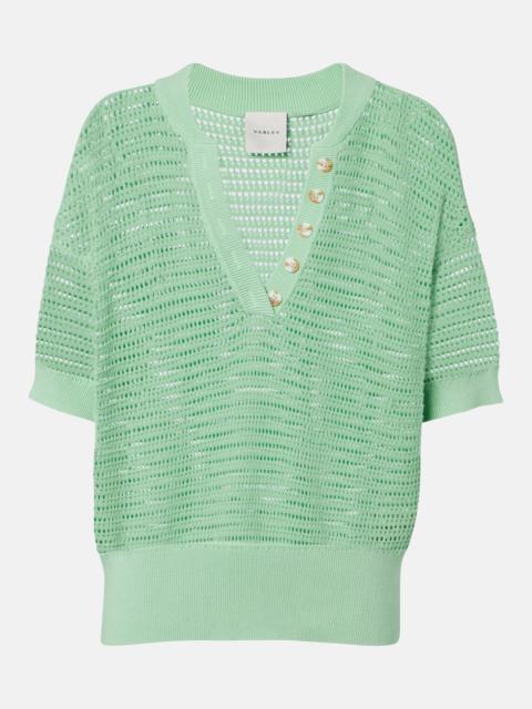VARLEY Callie open-knit cotton top