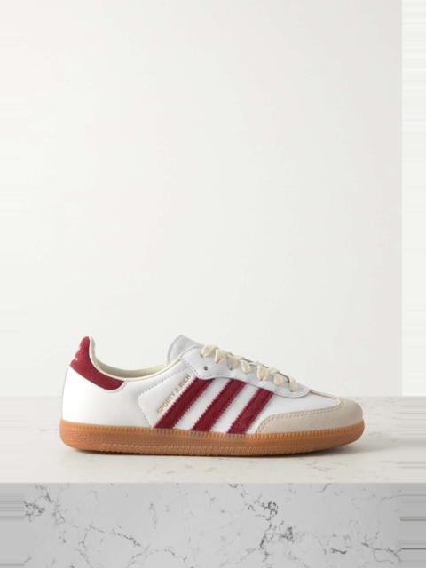 adidas Originals + Sporty & Rich Samba OG embellished suede-trimmed leather sneakers