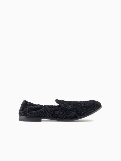 GIORGIO ARMANI Giorgio’s loafers in textured velvet