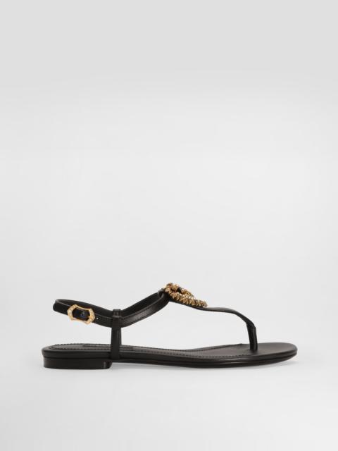 Dolce & Gabbana Nappa leather Devotion flip flops