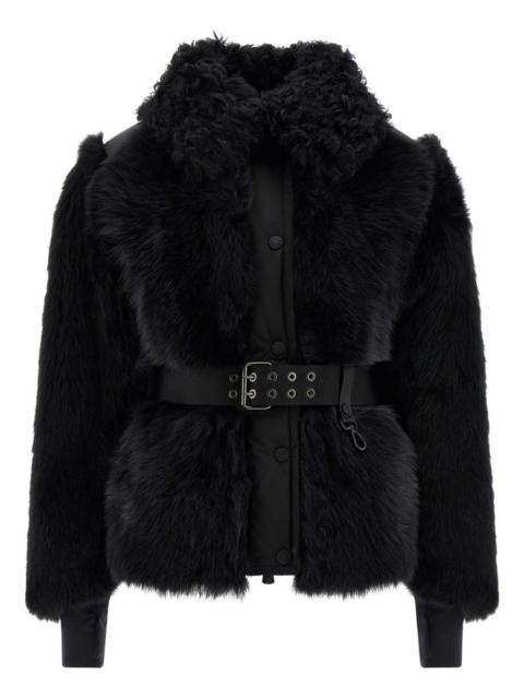 Moncler Grenoble Valdivian shearling belted-waist faux-fur jacket