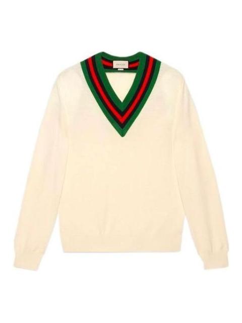 GUCCI V-neck wool knit sweater