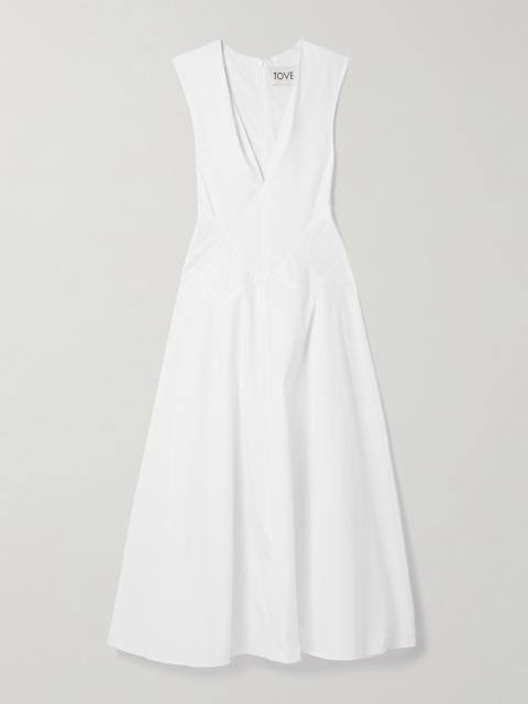 TOVE Anisa Paneled Cotton-poplin Midi Dress