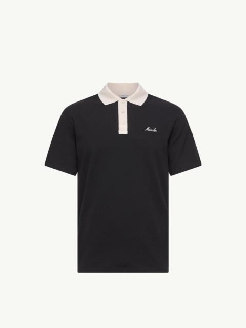 Moncler Embroidered Logo Cotton Piquet Polo Shirt