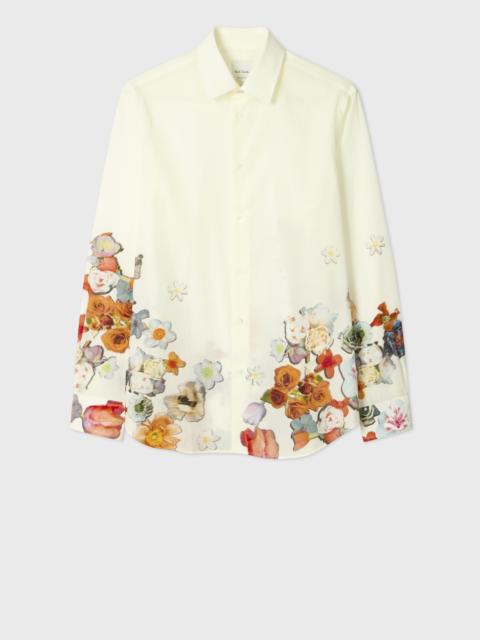 Paul Smith Regular-Fit White 'Climbing Floral' Print Shirt