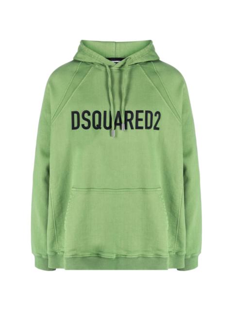 logo-debossed print hoodie