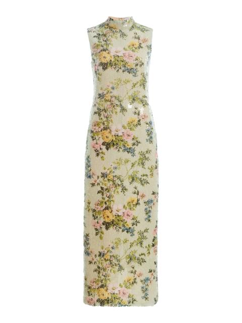 BRANDON MAXWELL Exclusive Sequined Floral Midi Dress floral