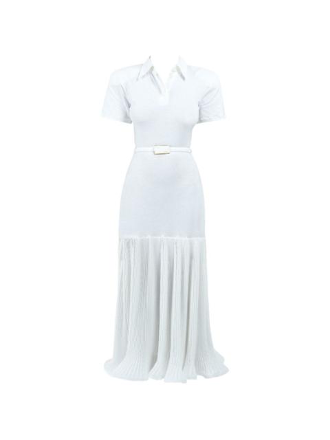 ROWEN ROSE pleated maxi polo dress