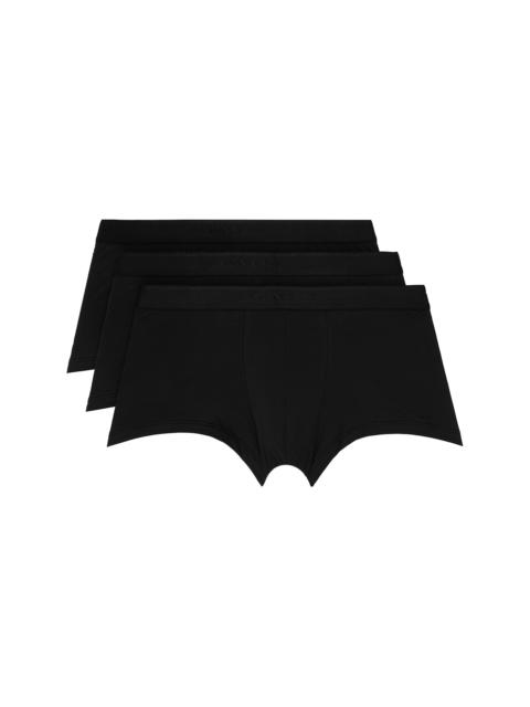 Sunspel Three-Pack Black Stretch Cotton Boxer Briefs