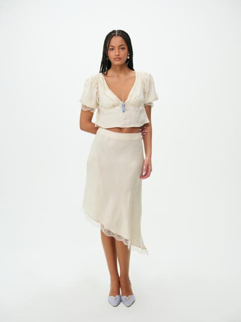 For Love & Lemons Chiara Asymmetrical Midi Skirt